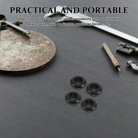 200 Pcs Rubber Cable Grommet Kit With Quick Install No Fuss Easy Setup All Weather Ready Round Hollow Wire Protectors on dark surface