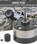 RC Car Planetary Gear Reducer for Caterpillar Type Drives, Metal Gearbox Shaft Gear Motor, 36mm Diameter Geared Motor displayed