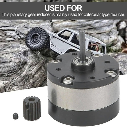RC Car Planetary Gear Reducer for Caterpillar Type Drives, Metal Gearbox Shaft Gear Motor, 36mm Diameter Geared Motor displayed