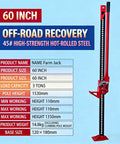 Beefed Up Heavy Duty Farm Jack 3 Ton Capacity 153 cm Off Road Ratcheting Utility Lift For Tractors Trucks Trailers And Agricultural Equipment Steel Construction Durable Lifting And Winching