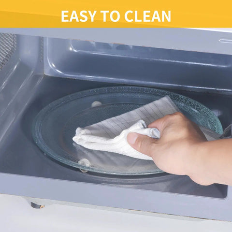 Hand cleaning a 9.6 Inch Microwave Glass Plate Replacement Turntable With Universal Fit For Small Microwave Ovens