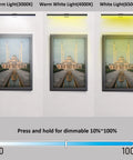 Must-Have Rechargeable 22 Inch Picture Light With Remote displaying 3 lighting modes on art