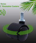 One Inch Swivel Caster Wheels Set Of Four With M6 15mm Straight Grained Rod Nylon Replacement Casters for furniture