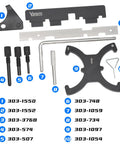 Must Have Engine Camshaft Belt Timing Locking Tool Kit For Ford Fusion Escape Focus Fiesta Mazda with 10 pieces and codes visible