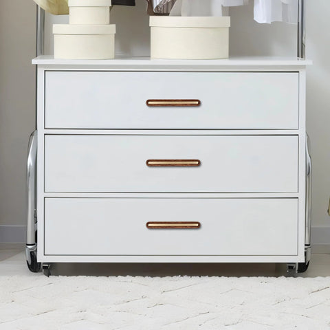White dresser with Solid Brass And Wood Cabinet Pulls Five Pack Three And Three Quarter Inch Center To Center Dresser Drawer Handles
