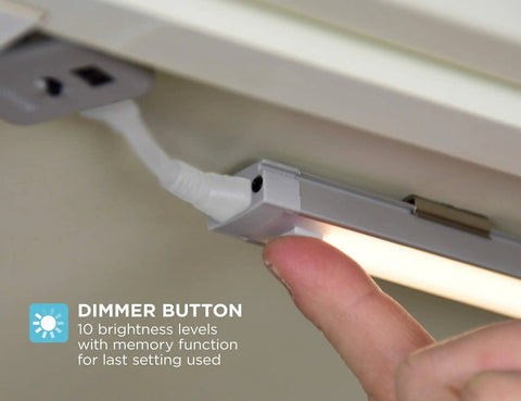 Ultra Slim Linkable LED Under Cabinet Lights With Motion Sensor Dimmable 10 Level Brightness Cool White 4000K Tool Free Install