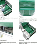 Electric PVC Belt Climbing Conveyor Built Tough For Industrial Use, 110V Power, showing speed regulator, PVC belt, motor, guardrail
