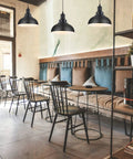 Two Pack Black Pendant Lights For Kitchen Island With Deep Dome Shade And White Interior Industrial Style Chandelier Fixtures