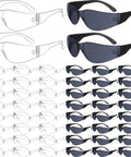 48 Pack Pro Grade Safety Glasses Bulk Eye Protection Goggles Clear And Black Tinted Lenses Anti Dust Impact Scratch Resistant Eyewear
