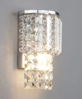 Crystal Hardwired Wall Light With Chrome Finish Sconce And K9 Acrylic Crystal Drops Shade For A Dope Modern Bedroom
