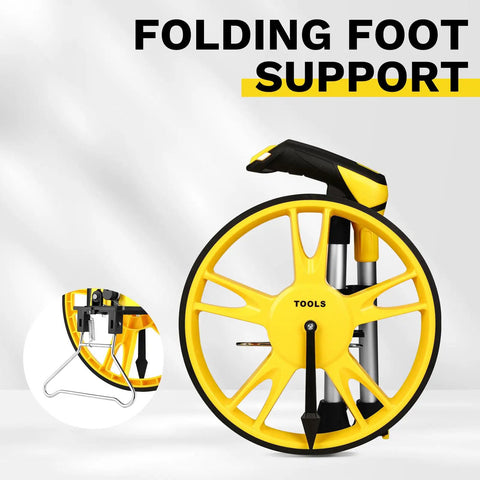 Knockout 12 Inch Manual Measuring Wheel Tracks Yard Distances In Feet Up To 99999 Ft With Quick One Key Reset Portable Folding Rolling Counter For Hardscaping And Outdoor Projects No Sweat