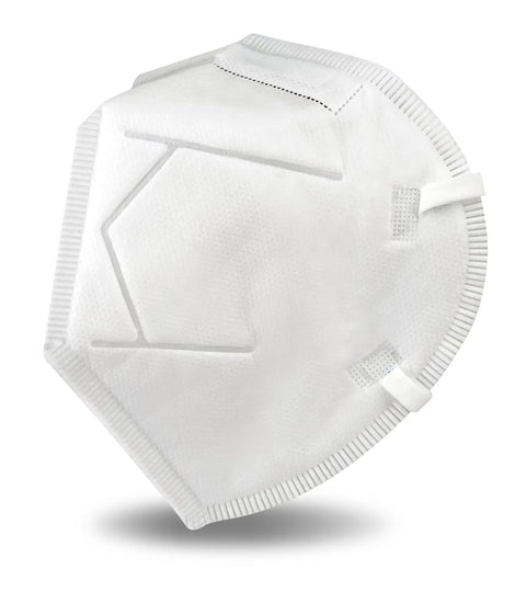 White N95 flatfold disposable respirator with nose clip for dust protection, part of N95 Flatfold Disposable Respirator Box Of 20 White Keeps You Covered With A Secure Fit And All Day Comfort Against Dust Particulates And Non Petroleum Based Liquid Aerosols.