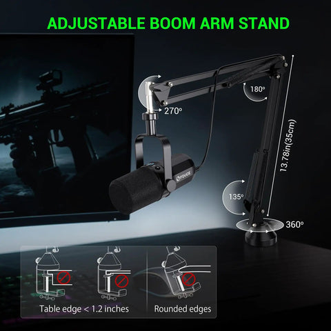 Dynamic USB XLR Podcast Microphone With Boom Arm For Vocal Recording Voice Over And Streaming Studio Metal Mic SL40 Plus