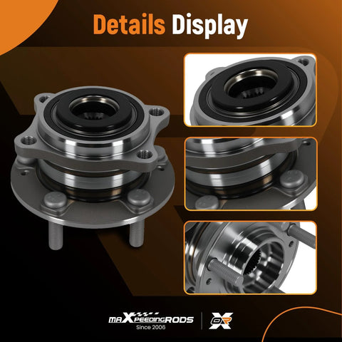 Front Wheel Hub And Bearing Assembly 513266 Replacement For Hyundai Santa Fe 2007 2014 Veracruz 2007 2012 And Kia Sorento 2011 2015 Five Lug Direct Fit Front