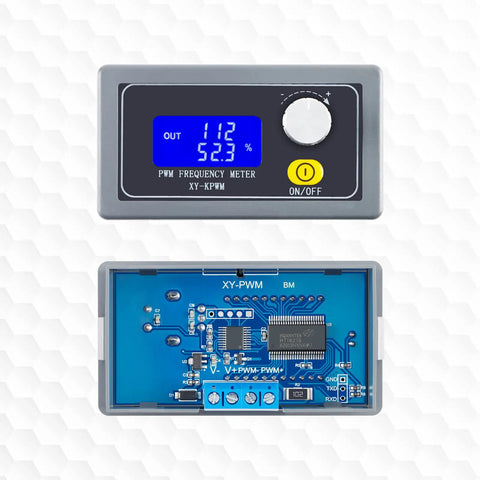 Beefy 1-Channel PWM Signal Generator XY-KPWM with LCD display and circuit board, dual mode 1Hz-150kHz, compact design