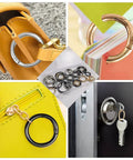 27 Piece Round Carabiner Clips Kit With Zinc Alloy Hooks For Keychains Bags Purses And DIY Projects Includes 3 Colors In 5 Sizes Go To Clips For Everyday Use, round zinc alloy clips in silver gold black for bags and keychains