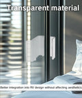 4 Pack RV Sliding Door Latches Set For Motorhomes And Campers Clear Mirror Closet Latches on glass door in a bedroom
