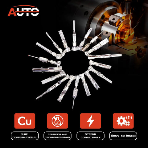 120 Piece Crimp Terminal Assortment Kit With 2.8mm 4.8mm 6.3mm Spade Terminals And 4.0mm Male And Female Bullet Terminals With Insulating Sleeves In Plastic Organizer Box For Auto Electrical Projects Do It All Everyday Use, copper terminals