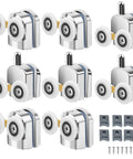 8 Piece Shower Door Rollers Set With 25mm Sliding Door Wheels For Curved Glass Doors 4 To 6mm Thick Upper And Lower Runners