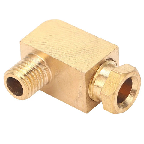 Heavy Duty Brass Lube Fitting 90 Degree Adapter Stops Oil Leaks Under High Pressure On Nylon Copper Aluminum Tubing, 1/4 inch