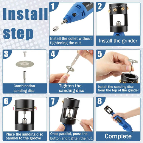 Heavy Duty Tungsten Sharpener Grinder For TIG Welding With A Straight Shooting Four Angle Rotary System step by step installation guide.