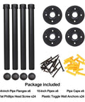 6 Pack 10 Inch Wall Mounted Industrial Pipe Clothing Rack Set Built Tough Heavy Duty Rustic Metal Coat Hangers With Screws DIY Shelving Brackets
