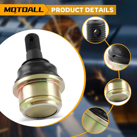 Honda TRX300FW Ball Joints Upper Or Lower M12x1.25 For Fourtrax 300 4x4 1988 To 2000 Pack Of 4 With Castle Nut Pin And Snap Ring Replacement Parts Beefed Up For Easy Install, black steel ball joint close-up