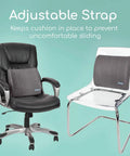Heavy Duty Lower Back Support Pillow Lumbar Cushion For Office Chair Car Gaming with adjustable strap on black and clear chairs.