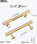 2 Pack Solid Brass Gold Cabinet Pulls With 3 And 3 Quarters Inch Center To Center For Kitchen Cabinets Dresser Drawers Wardrobes