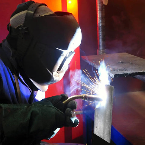 Welder using 24 Pcs Welding Coupons 2x4 Inch 11 Gauge Mild Steel Plates Kit For MIG TIG Stick ARC Gas And Brazing Practice