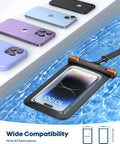 Big Case Friendly Waterproof Phone Pouch Case IPX8 for Galaxy S25 Ultra S22 S23 S24 Ultra and iPhone 17 16 15 14 Pro Max