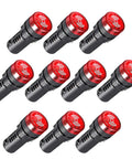 Ten-pack 24V Red LED Flashing Buzzer Kit for electrical control panels, 22mm panel mount AC DC alarm indicator, high visibility