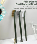 Six Piece Rust Busting Brushes Set For Metal Cleaning And Surface Prep with brass, stainless steel, nylon bristles