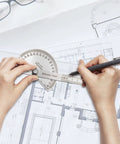 Rock Solid Stainless Steel Angle Protractor Ruler For Quick Carpenter Measurements And Construction Layouts used on architectural plans.
