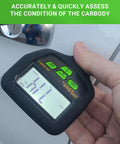 Automotive Paint Thickness Gauge For Car Panels, High Resolution Coating Meter From 0 To 59.1 Mils Or 1500 Micrometers, 0.01 Mil Resolution To 0.1 Micrometers, Fe NFe Zn Auto Detection, Auto Calibration, Ideal For Door Hood Roof And Body Panels measuring a car panel