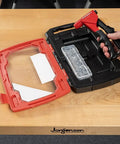Headless One Handed Rivet Tool Kit For Metal Fabric Leather And Auto Repair Manual Riveter Set open case on table
