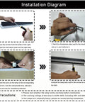Installation guide for Slick Two Pack 23.6 Inch Outdoor Modern LED Wall Light Set, showing step-by-step setup instructions.