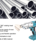 Cordless Electric Metal Shear With 360 Degree Rotating Head, robust power tool for cutting metal pipes and sheets.