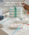 All In One Baby Health Care On The Go Travel Kit With NoseFrida Snotsucker Rectal Thermometer MediFrida Medicine Dispenser And Portable Carrying Case Ideal Gift Set For Parents displayed on a table.