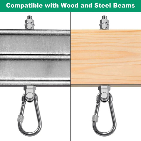 Heavy Duty Swing Hangers 1500Lb Capacity Stainless Steel Hooks For Wood Or Steel Beams 5 Inch Wide Porch Swing Hardware