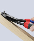 10 Inch High Leverage Angled Diagonal Cutters with Comfort Grip cutting a nail, durable and tested for tough cuts, for pros and DIYers
