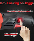 Close-up of handle trigger on Beast Power Rotary Buffer Polisher With 1200W Motor, Six To Seven Inch Car Buffer Kit