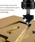 Heavy Duty Pro Grade Carbide V Groove 90 Degree Router Bit Half Inch Shank cutting wood for 2D and 3D signs and lettering