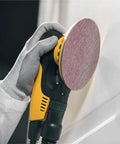 Grab These 50 Piece 6 Inch Mesh Sanding Discs With Hook And Loop Back For Metal Drywall Work Super Smooth Wet Or Dry Grind Finish Power Tool Accessory Essential Grit 80 To 800 in use on a power sander.