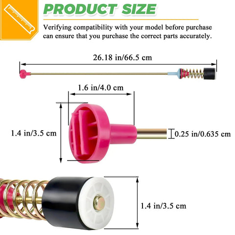 Washer Suspension Rod Replacement Kit For Front Load Models WA45T3200AW A4 WA45T3400AP A4 WA50R5200AW US, 26.18 in rod size