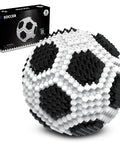 Soccer Themed 437 Piece STEM Building Block Set For Teens And Adults With 3D Polyhedral Spherical Blocks For Hands On Learning And Creative Decor And Skill Building Projects, ABS plastic soccer ball