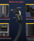 Close-up of Cat 8 Ethernet Cable 50 Ft Ultra Fast 40Gbps 2000MHz Shielded SFTP RJ45 LAN Patch Cord features and design details.