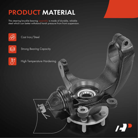 Front Left Steering Knuckle And Wheel Bearing Hub Assembly For Ford Transit Connect 2011 2012 2013 Driver Side Direct Fit Replacement Part With Durable Sealed Bearings And Hubs For Smooth Handling And Long Lasting Performance