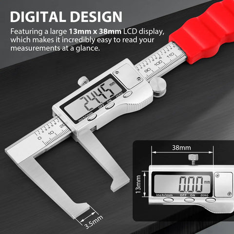 Digital Caliper For Disc Brake Rotor Micrometer And Thickness Measurement With LCD Display 6 Inch Tool Unit Conversion