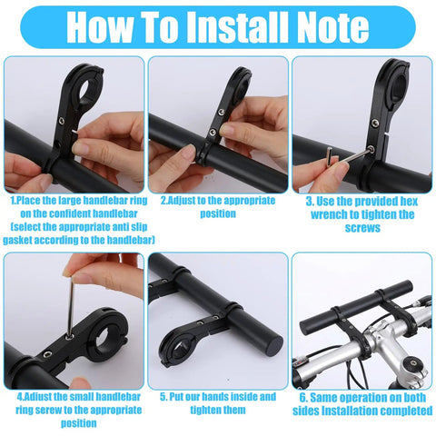 How to install Bike Handlebar Extender Aluminum Alloy 7.87 Inch Mounting Bracket for Lights Phone and Speedometer